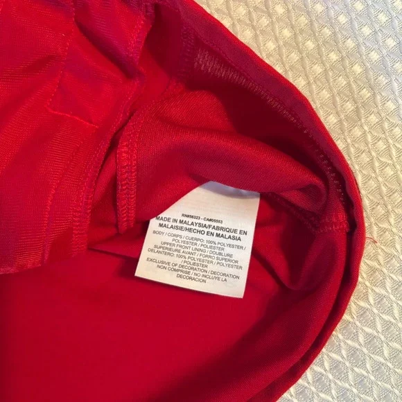 Nike Jacket Red Black Full Zip Lightweight Track Warm Up Mens Large - Picture 6 of 6